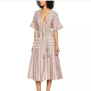 Free People 'Monday Midi" Striped Dress Small